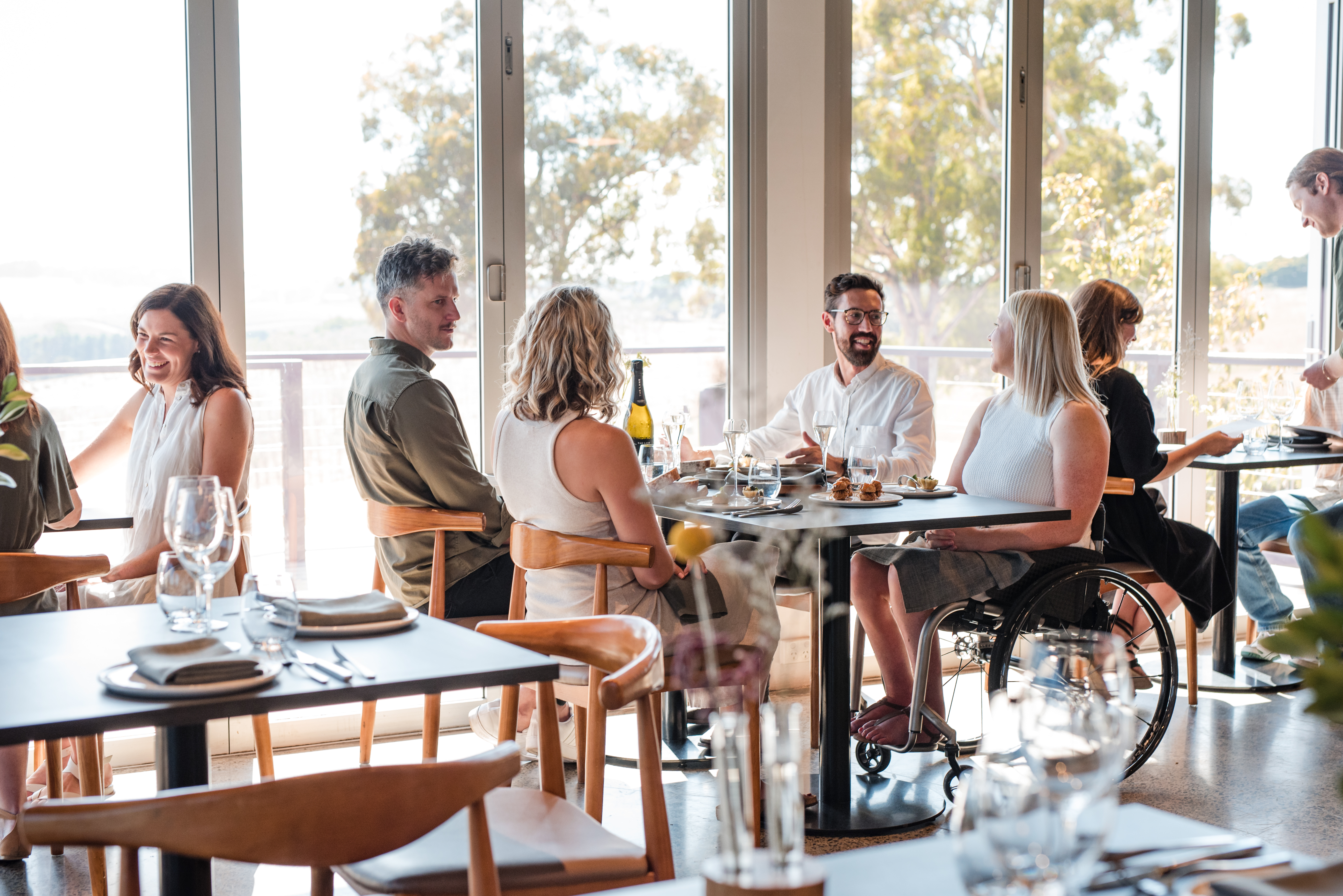 people dining at the winery restaurant 